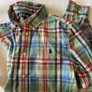 Ralph Lauren Boys Plaid Button Down Shirt Size L(14)